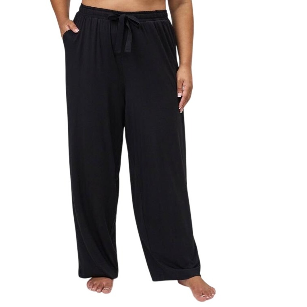 NWT Torrid Women's Super Soft Knit Black Wide Leg Pajama Sleep Pants Size 3X
